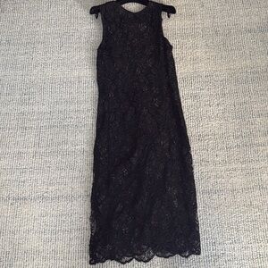 Giorgio Armani Black Lace Midi Dress